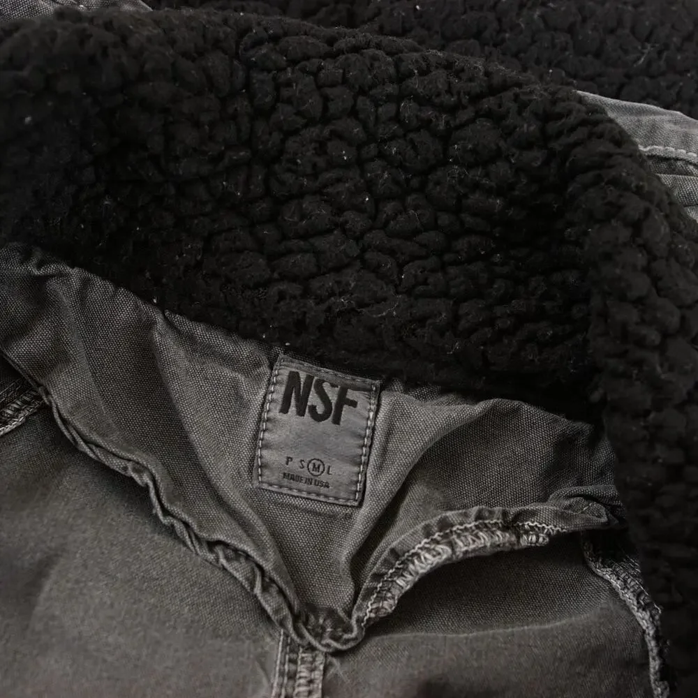 NSF Washed Gray Oversized Utility Vest Sherpa Lined Womens Sz M - Picture 5 of 8